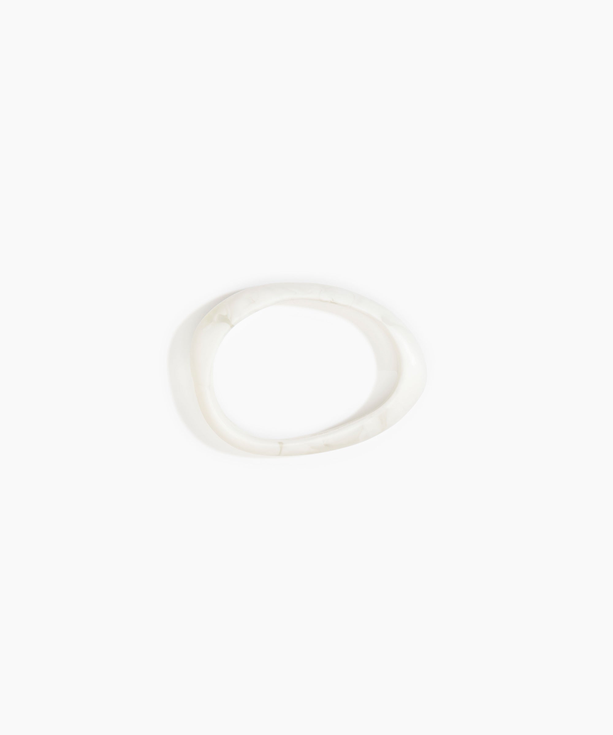 Dinosaur Designs Rock Wishbone Bangle in Snow Swirl Colour resin with Wide Fit..