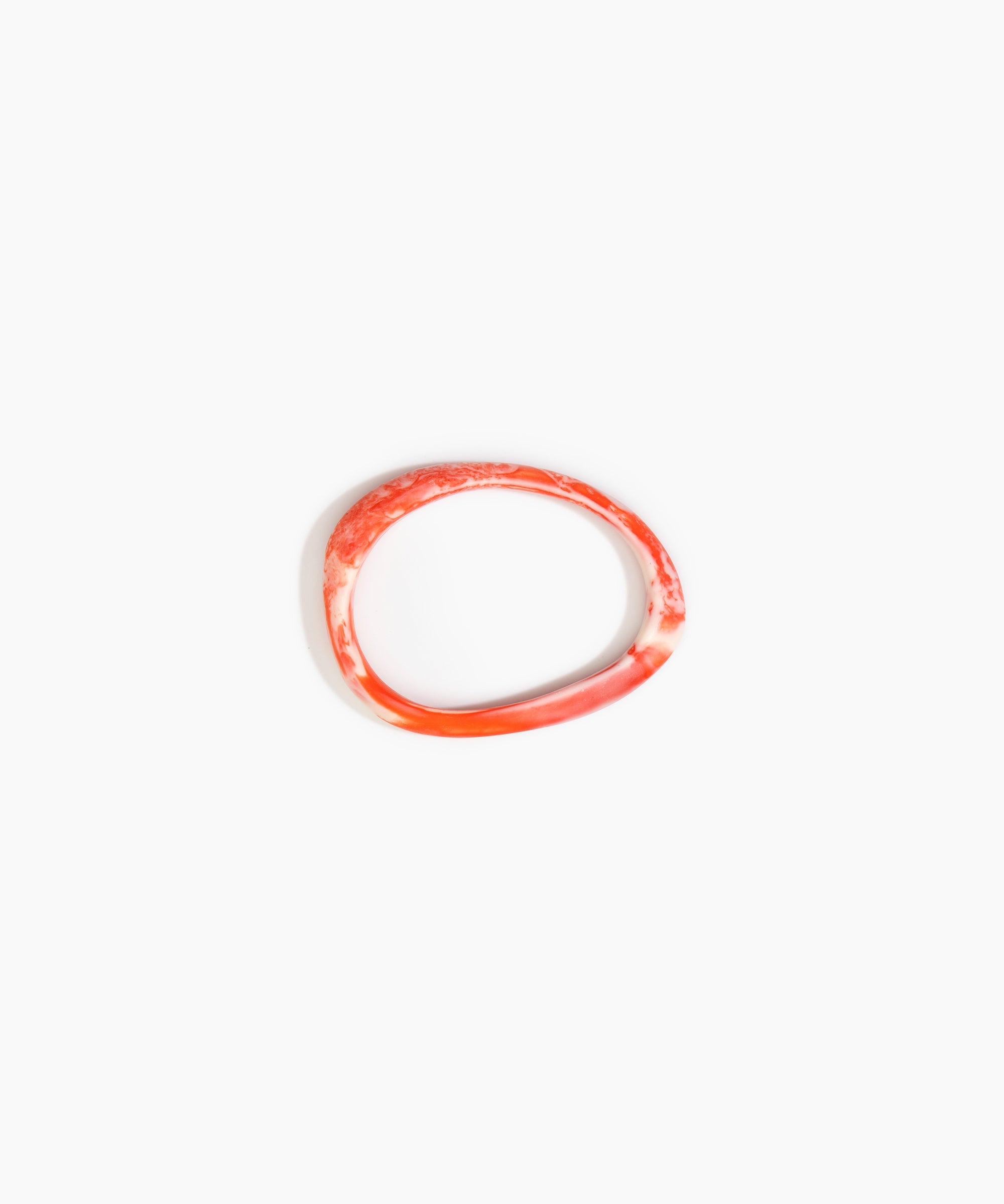 Dinosaur Designs Rock Wishbone Bangle in Strawberry Colour resin with Wide Fit..