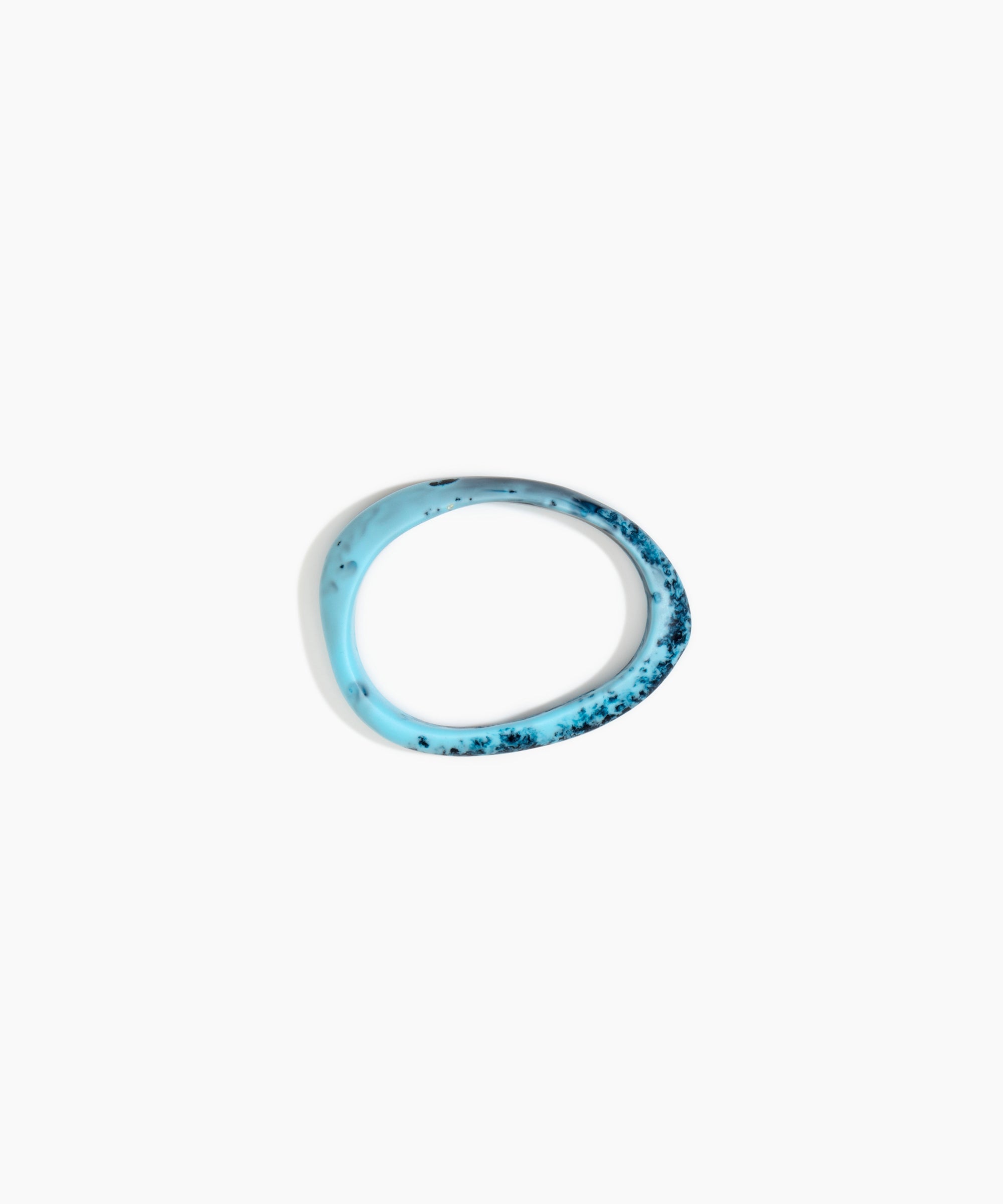 Dinosaur Designs Rock Wishbone Bangle in Water Colour resin with Wide Fit..