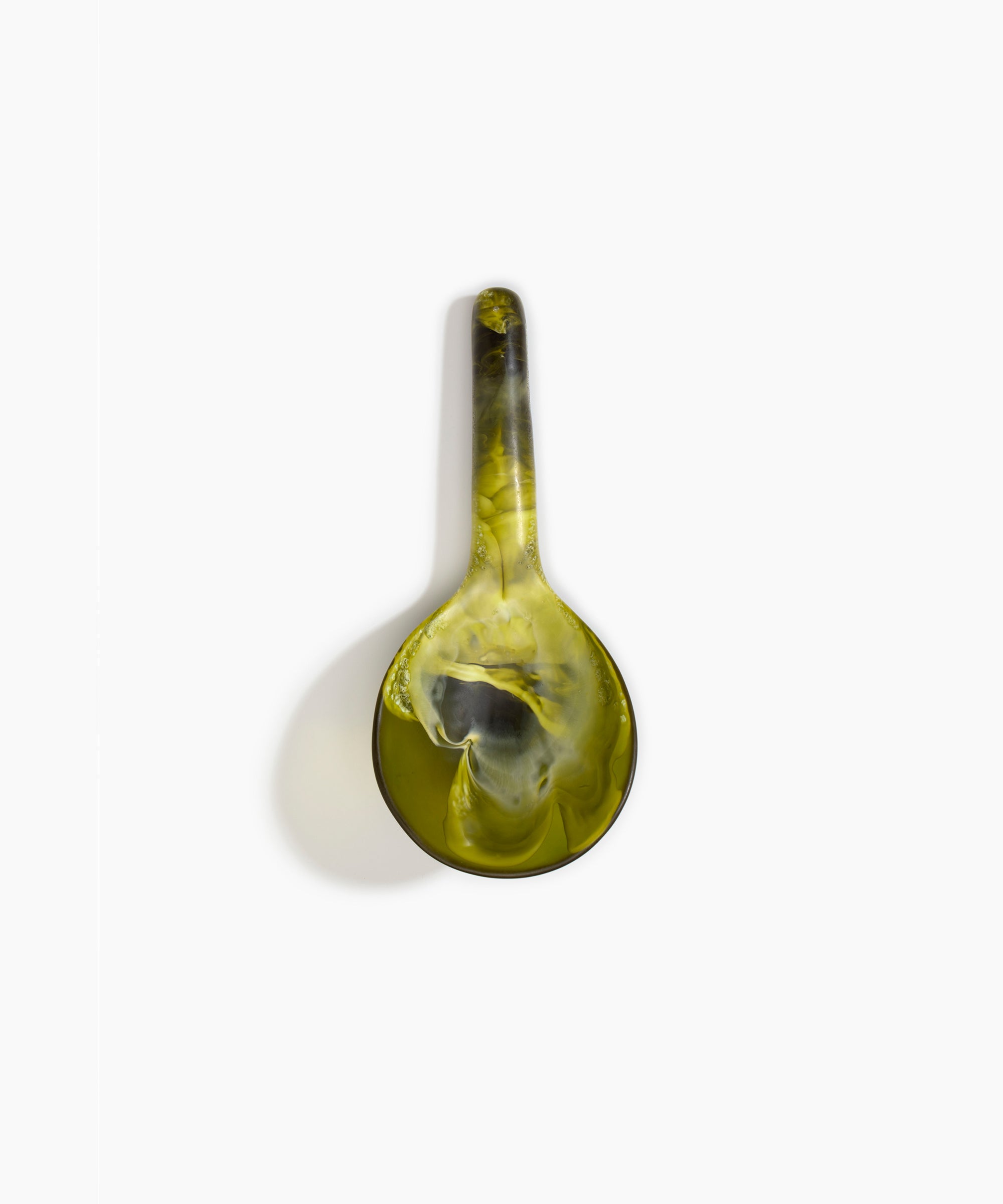 Dinosaur Designs Large Round Spoon Tableware in Malachite Colour resin