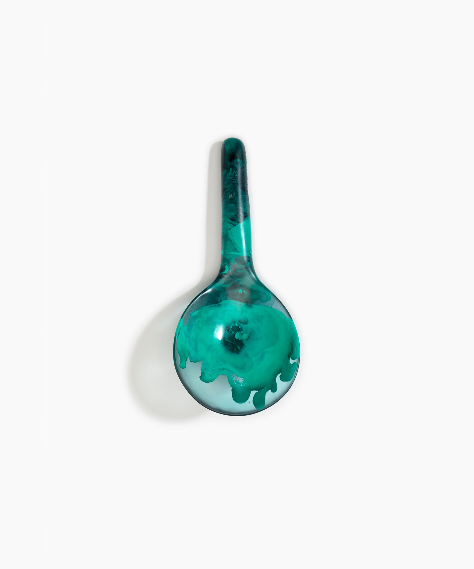 Dinosaur Designs Large Round Spoon Tableware in Mineral Swirl Colour resin