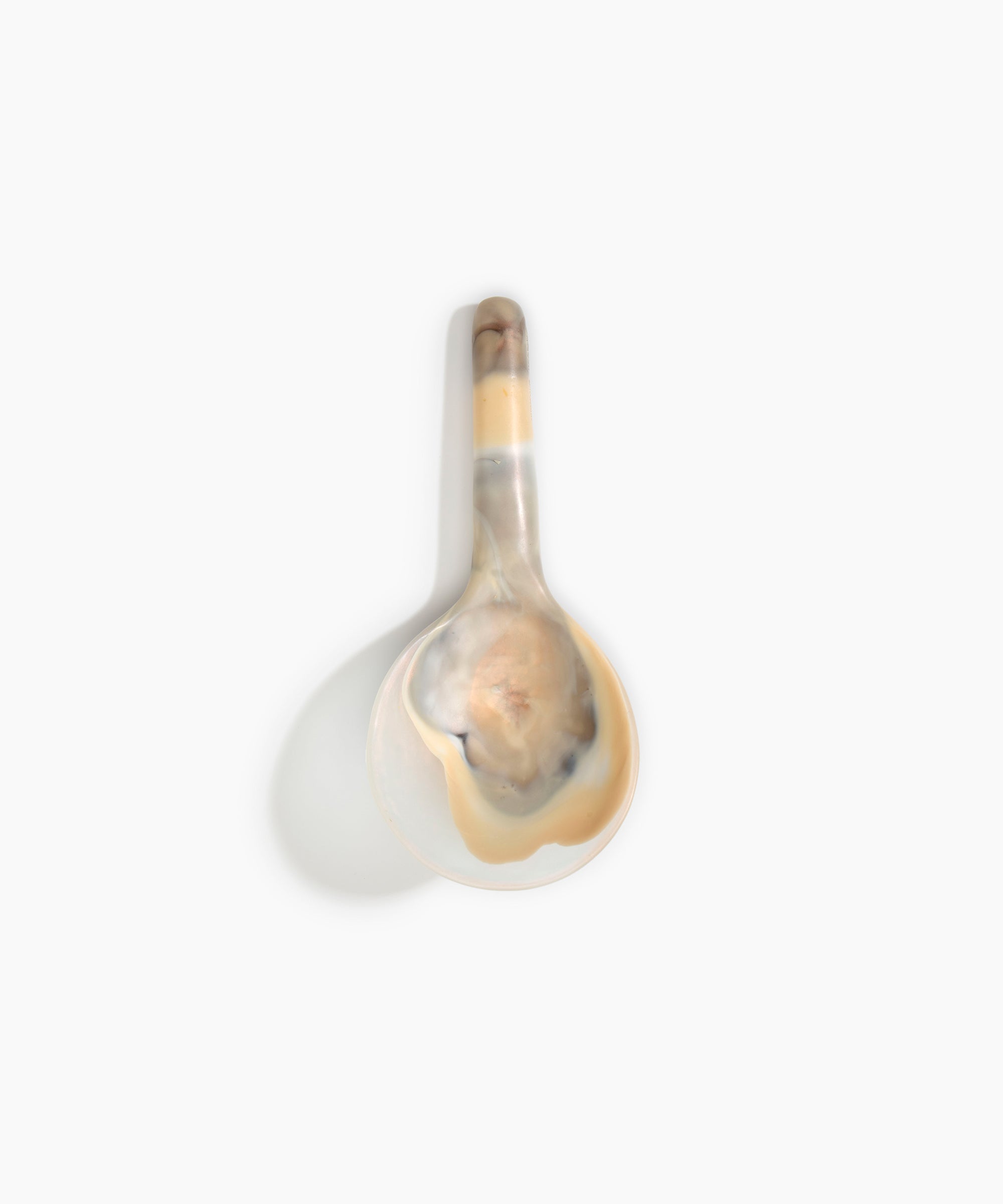 Dinosaur Designs Large Round Spoon in Sandy Pearl Colour resin.