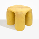 Dinosaur Designs 4 Leg Rock Tower Table in Pollen yellow colour resin