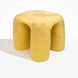 Dinosaur Designs 4 Leg Rock Tower Table in Pollen yellow colour resin
