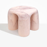 Dinosaur Designs 4 Leg Rock Tower Table in Rose Swirl pink color resin