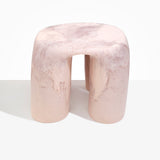 Dinosaur Designs 4 Leg Rock Tower Table in Rose Swirl pink color resin