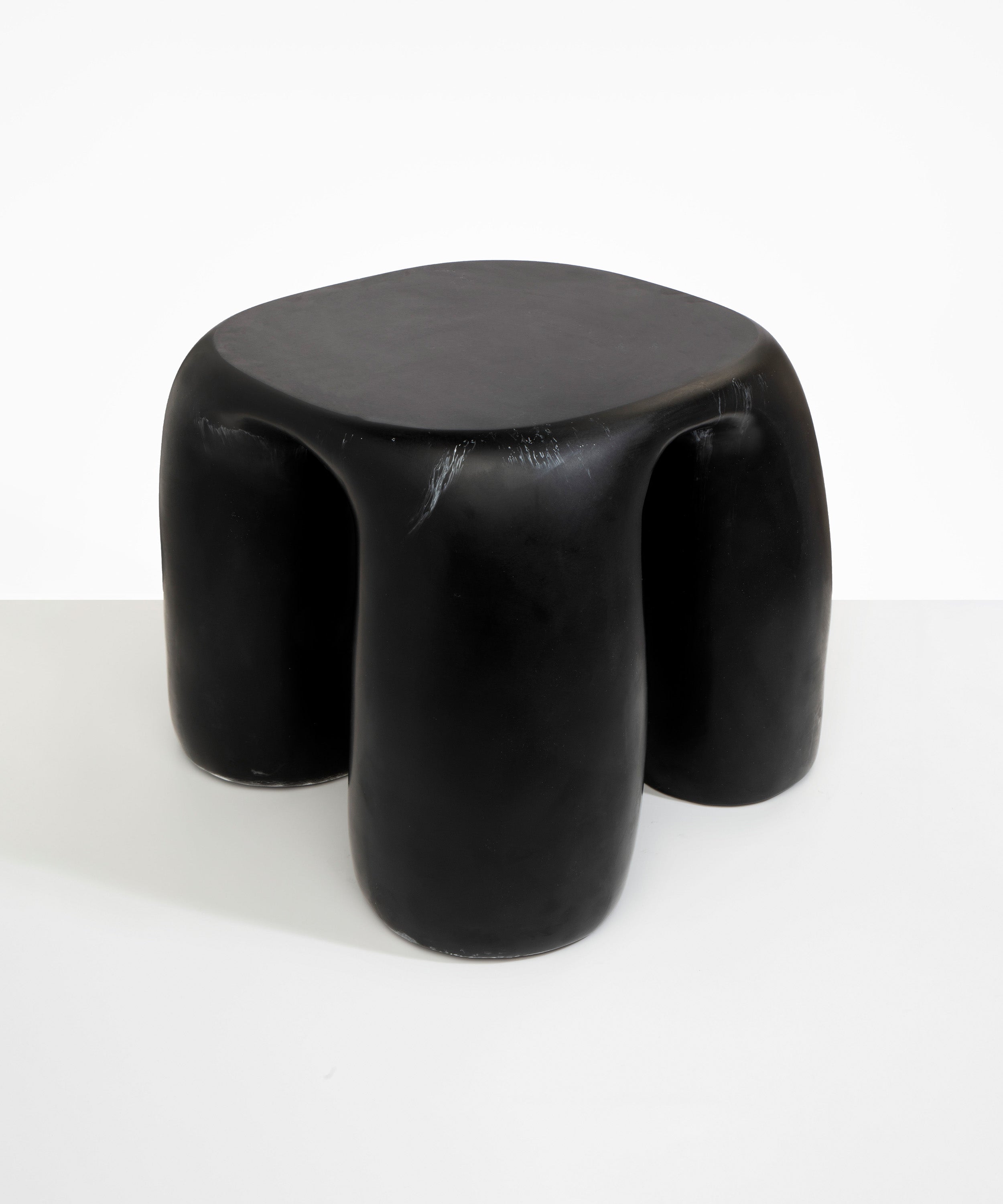 Dinosaur Designs 4 Leg Rock Tower Table End Tables in Black Marble Colour resin 