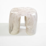 Dinosaur Designs 4 Leg Rock Tower Table End Tables in Chalk Swirl color resin