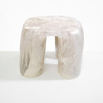 Dinosaur Designs 4 Leg Rock Tower Table in Chalk Swirl Colour resin