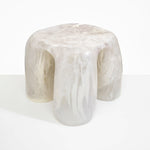 Dinosaur Designs 4 Leg Rock Tower Table End Tables in Chalk Swirl Colour resin 