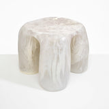 Dinosaur Designs 4 Leg Rock Tower Table End Tables in Chalk Swirl Colour resin 