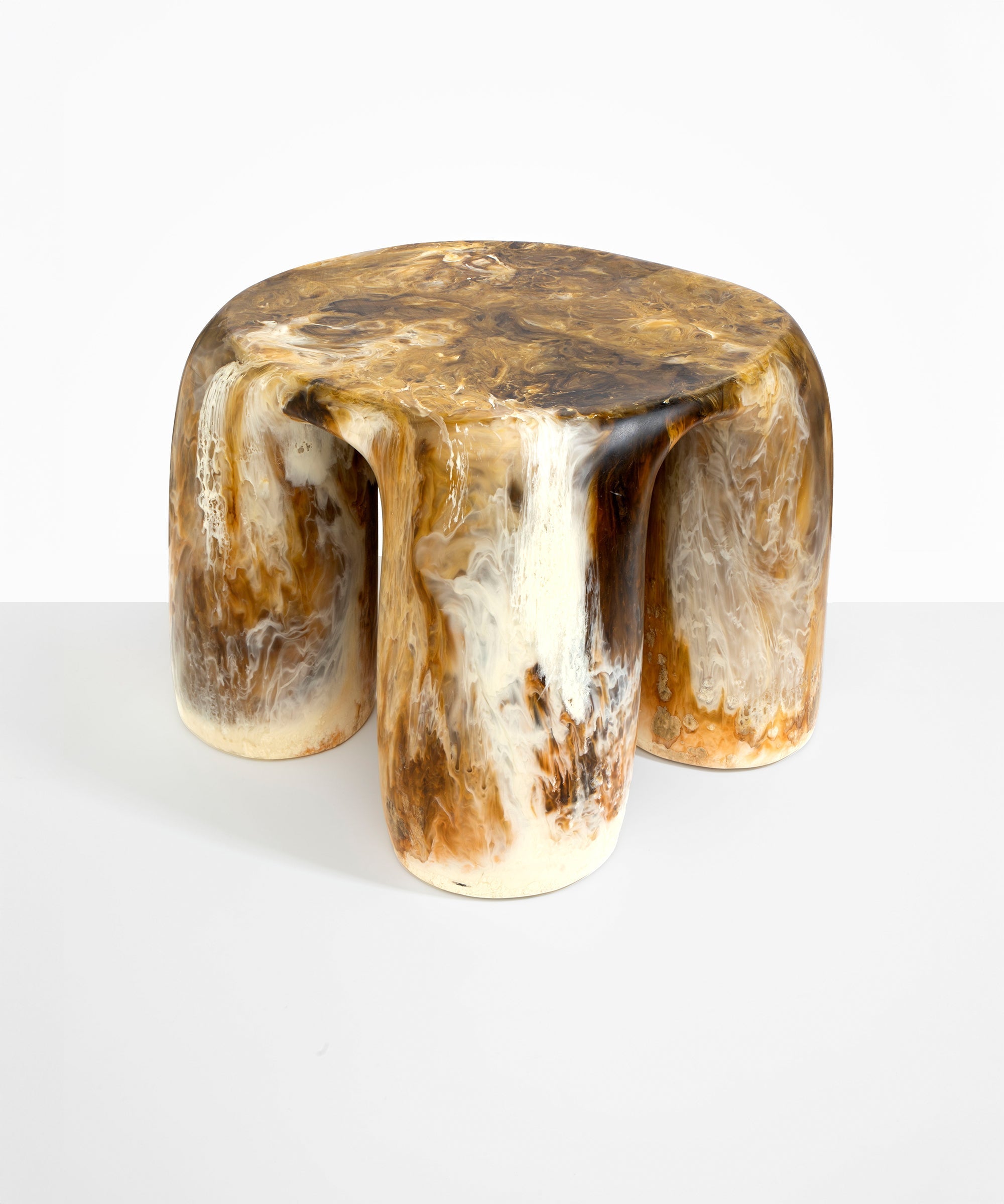 Dinosaur Designs TABRCKTOW 4 Leg Rock Tower Table LIGHT HORN