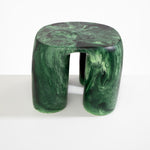 Dinosaur Designs 4 Leg Rock Tower Table End Tables in Moss color resin