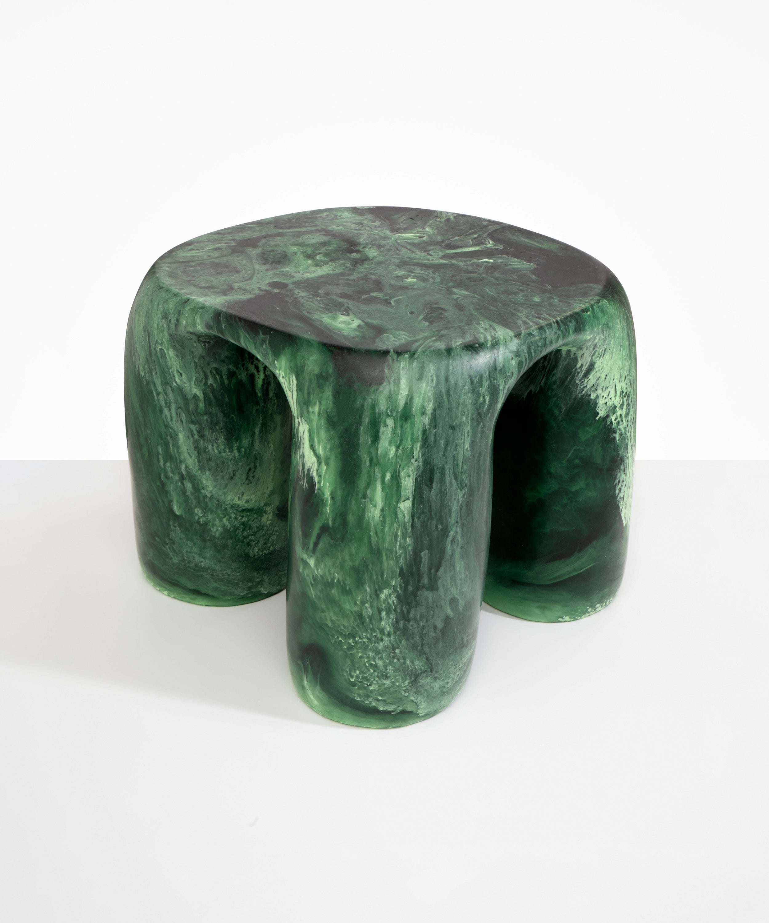 Dinosaur Designs 4 Leg Rock Tower Table End Tables in Moss Colour resin 