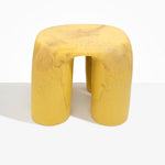 Dinosaur Designs 4 Leg Rock Tower Table in Pollen yellow colour resin