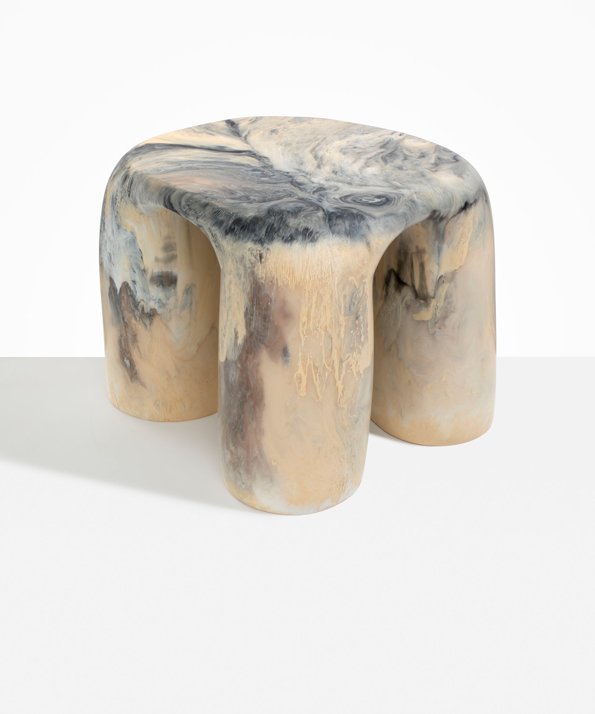 Dinosaur Designs TABRCKTOW 4 Leg Rock Tower Table SANDY PEARL