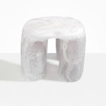 Dinosaur Designs 4 Leg Rock Tower Table in Snow Swirl Colour resin