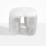 Dinosaur Designs 4 Leg Rock Tower Table in Snow Swirl Colour resin