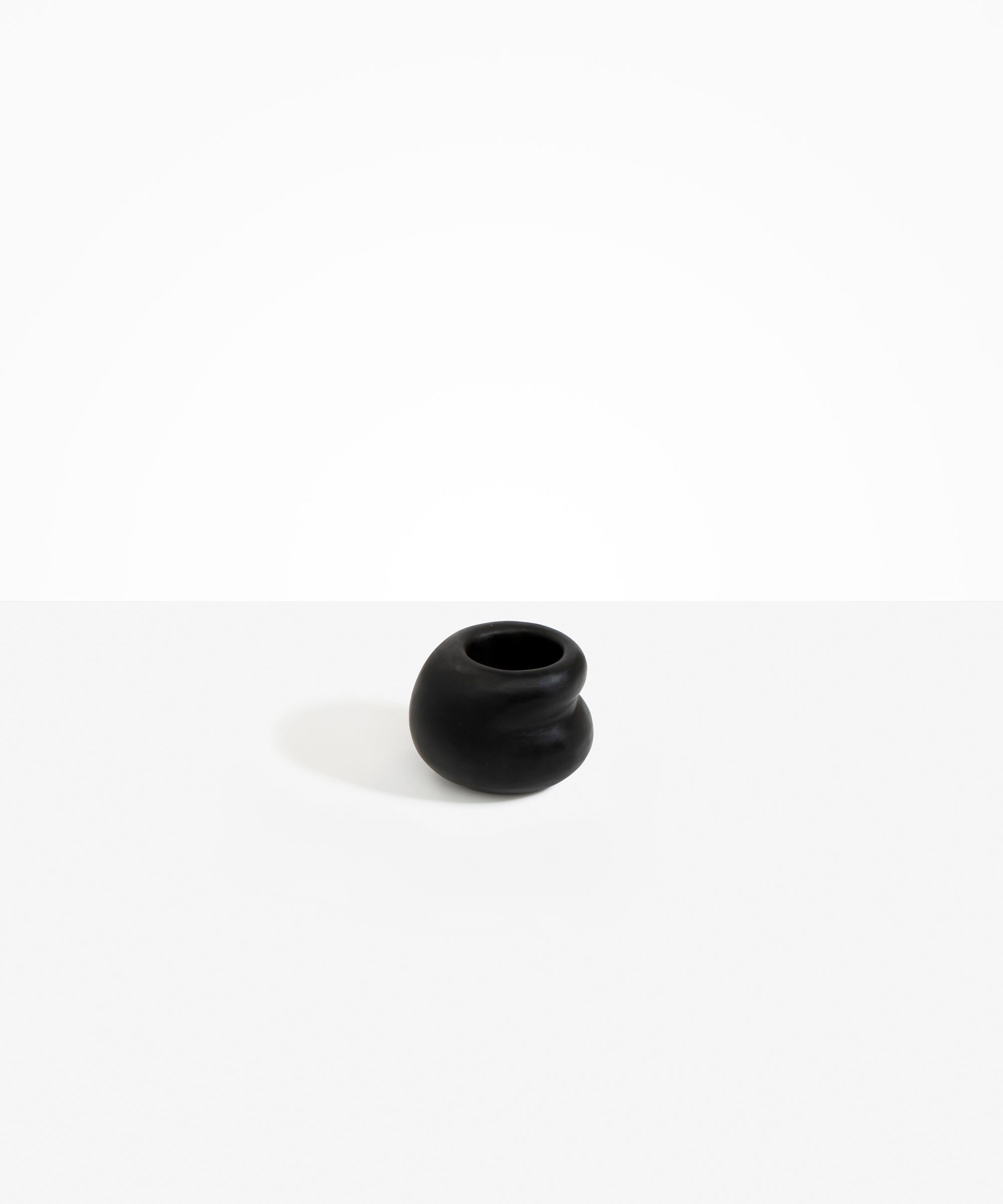 Dinosaur Designs Small Chestnut Vase in Black color resin