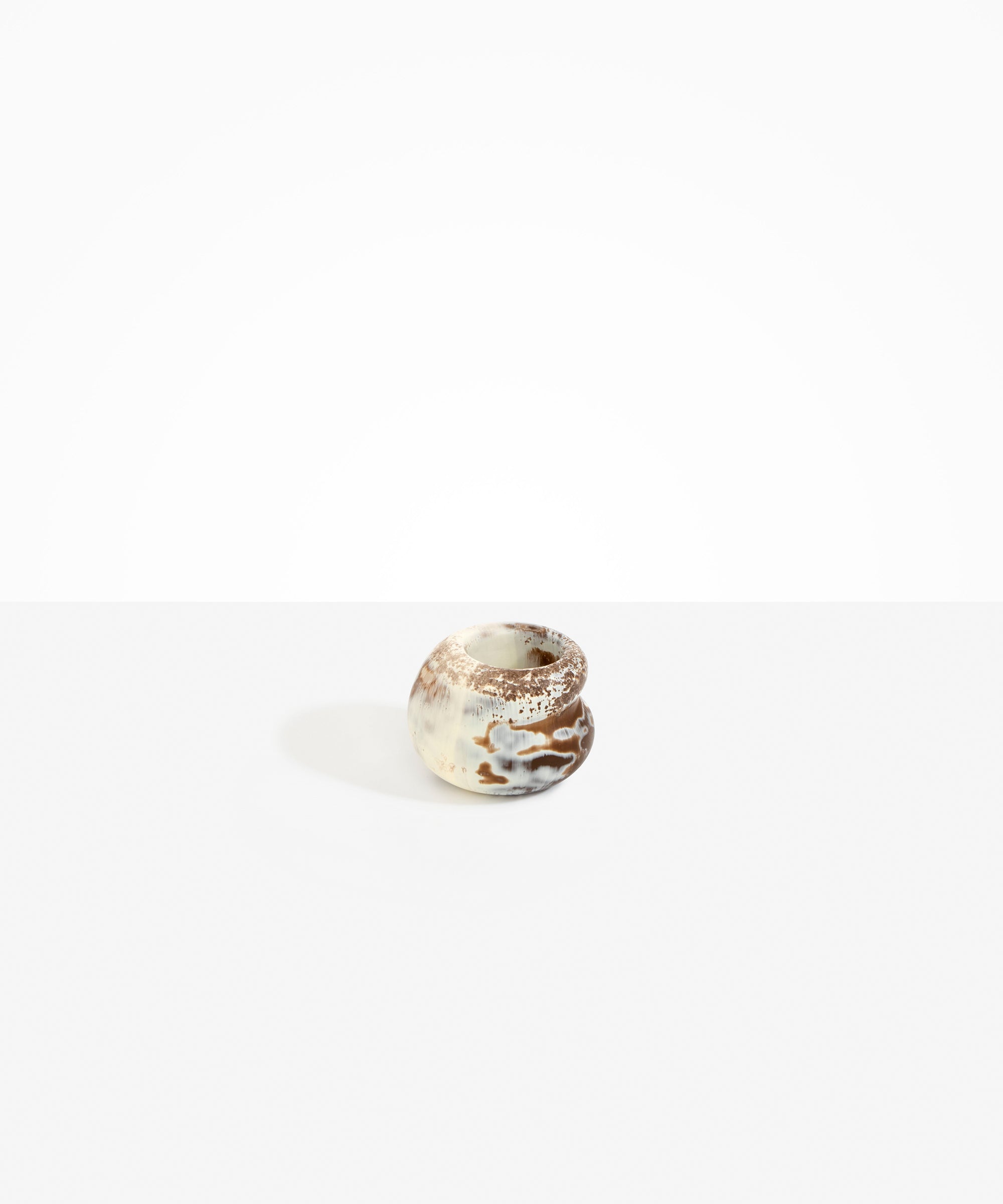 Dinosaur Designs Small Chestnut Vase in Cappuccino Colour resin..