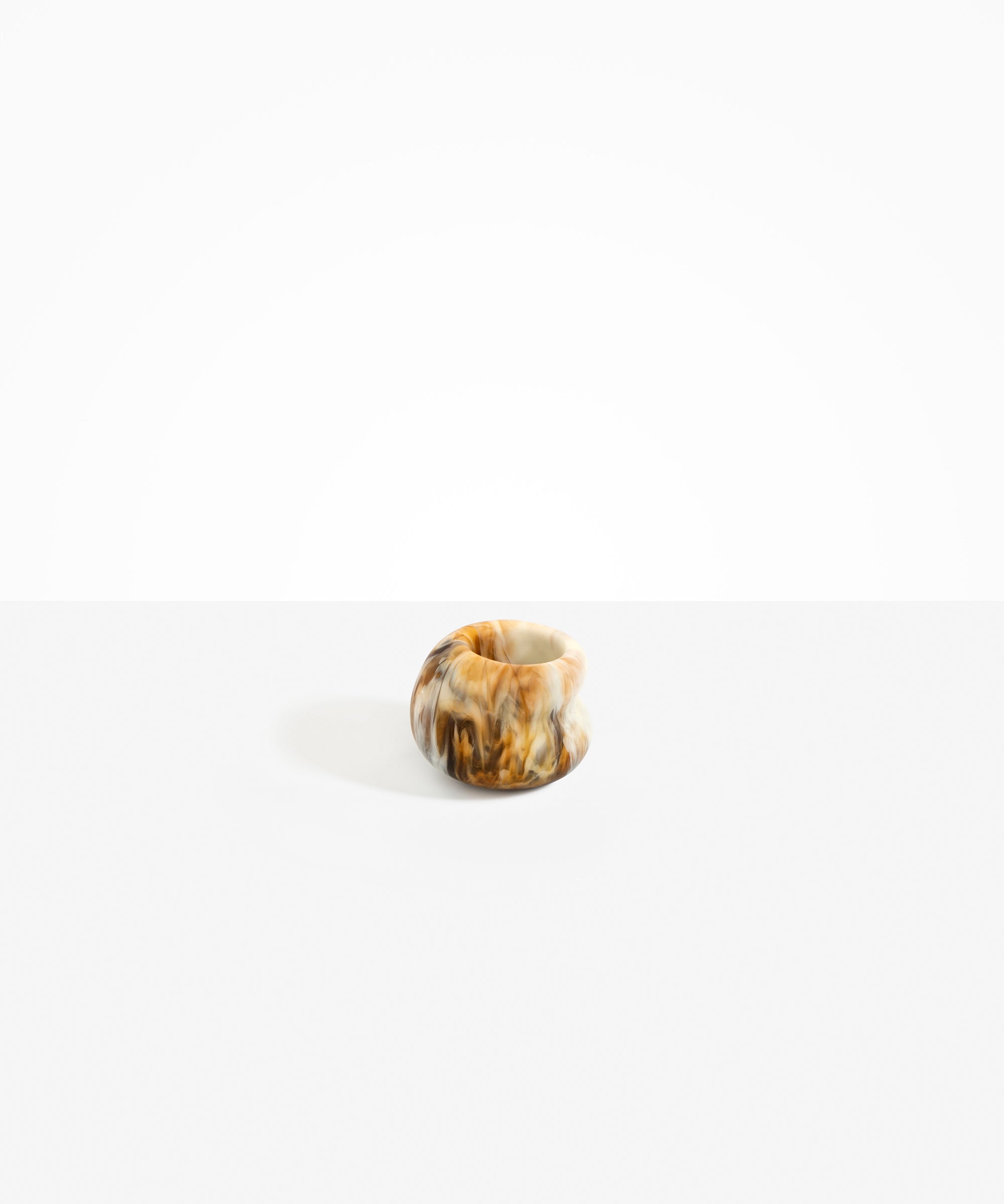 Dinosaur Designs Small Chestnut Vase in Light Horn color resin