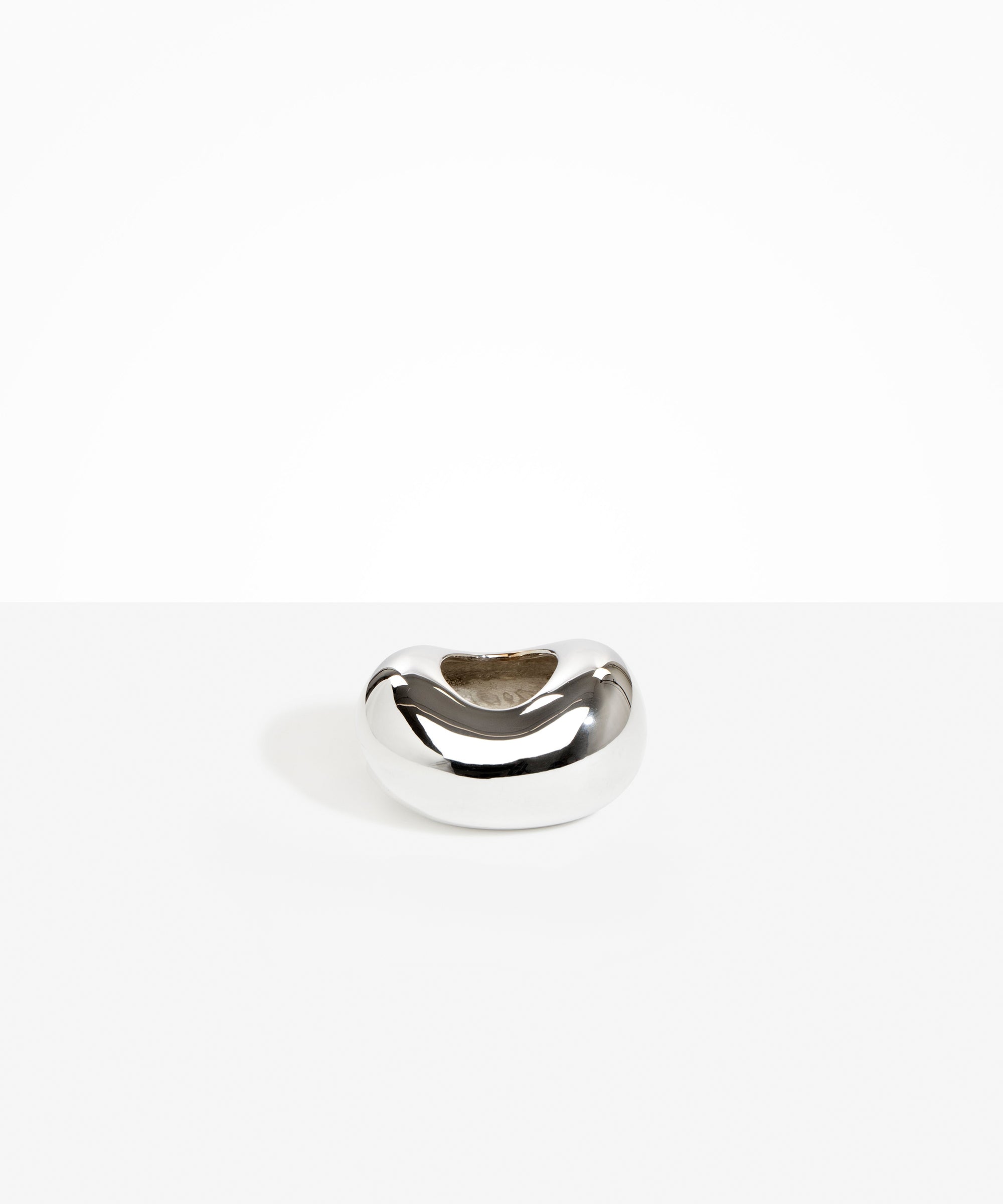 LO Collections Metal Bean Vase in Silver-Plated Brass Material..