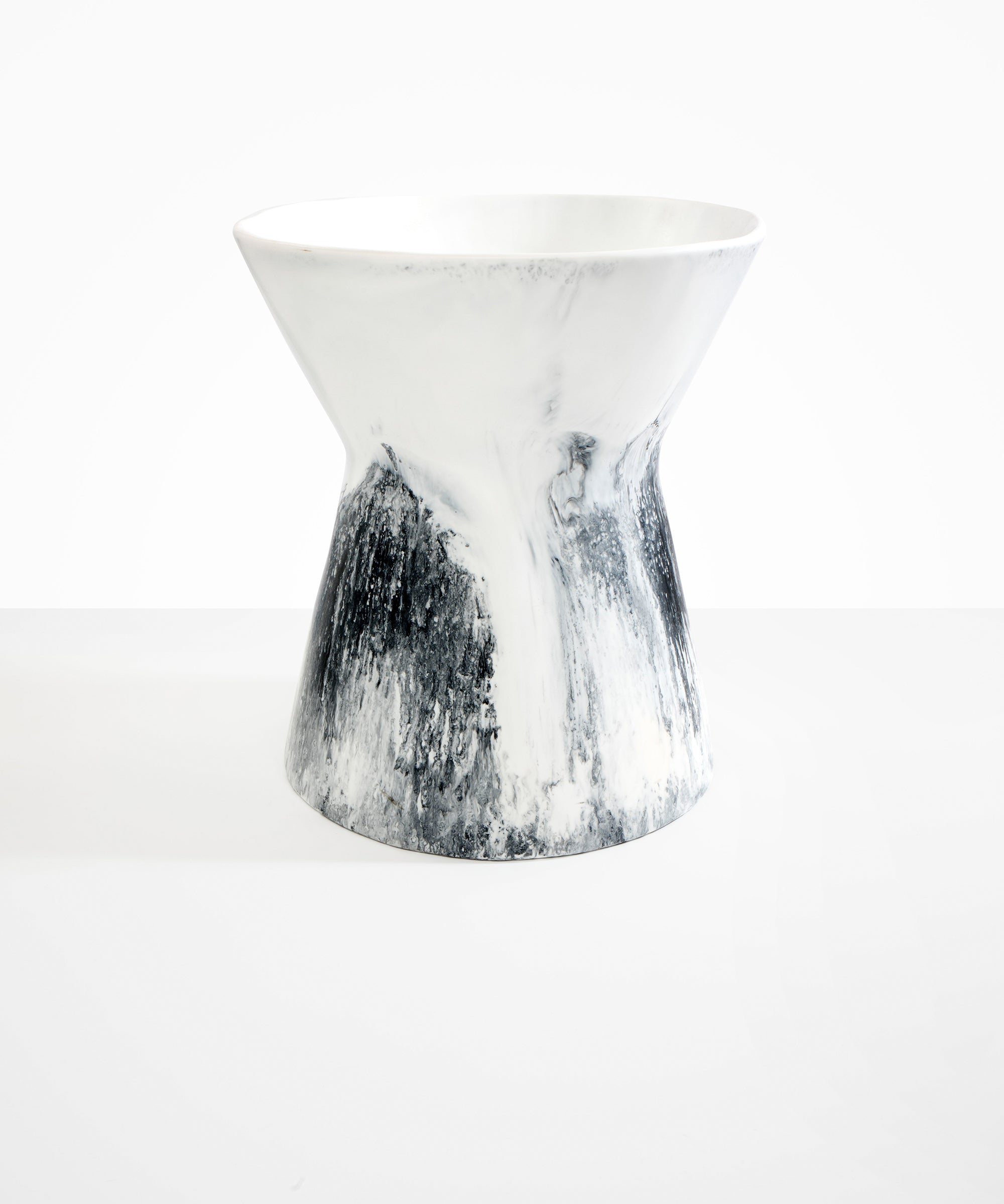 Dinosaur Designs Extra Large Bow Vase in White Marble Colour resin..