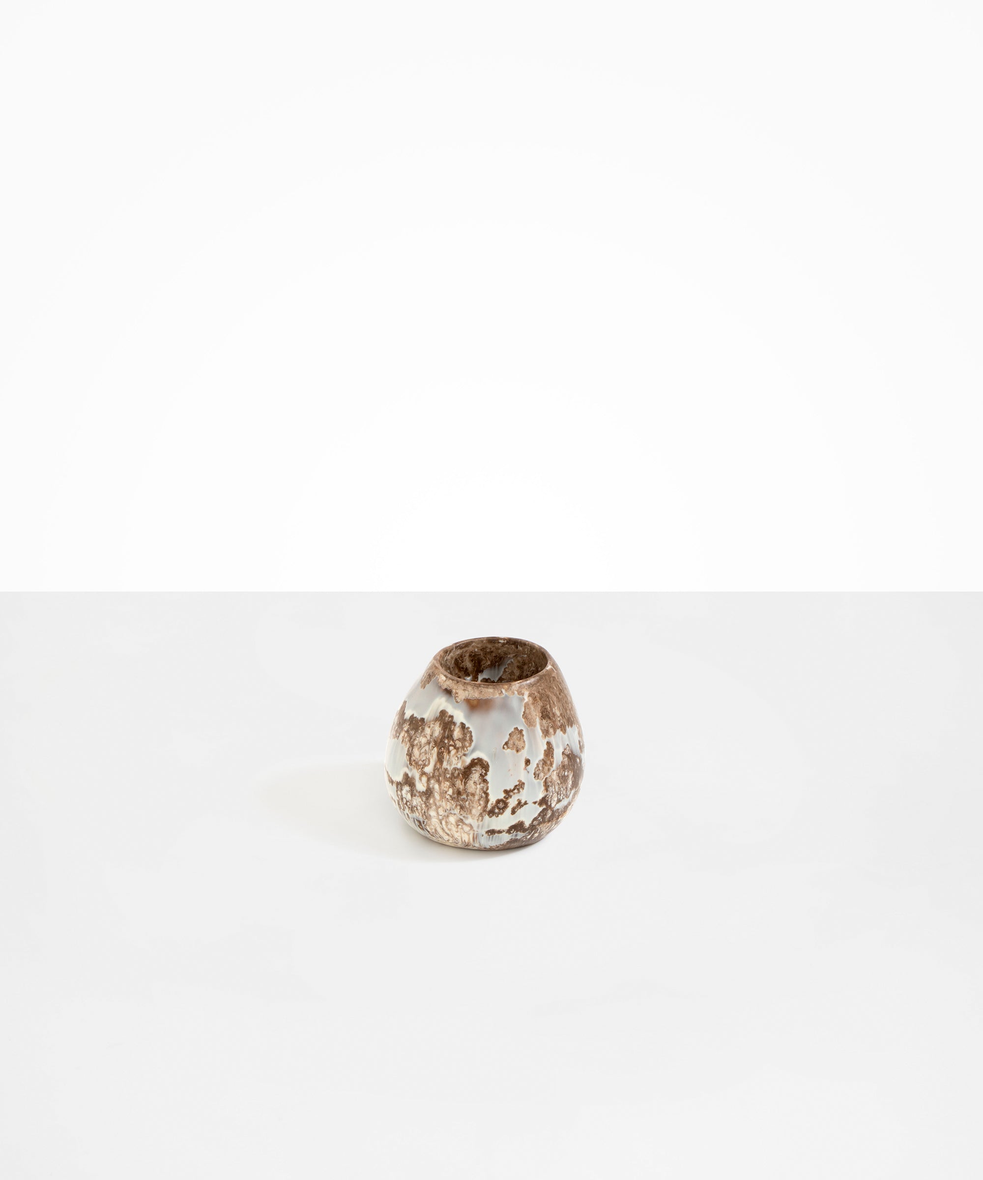 Dinosaur Designs Medium Volcanic Vase in Cappuccino Colour resin..