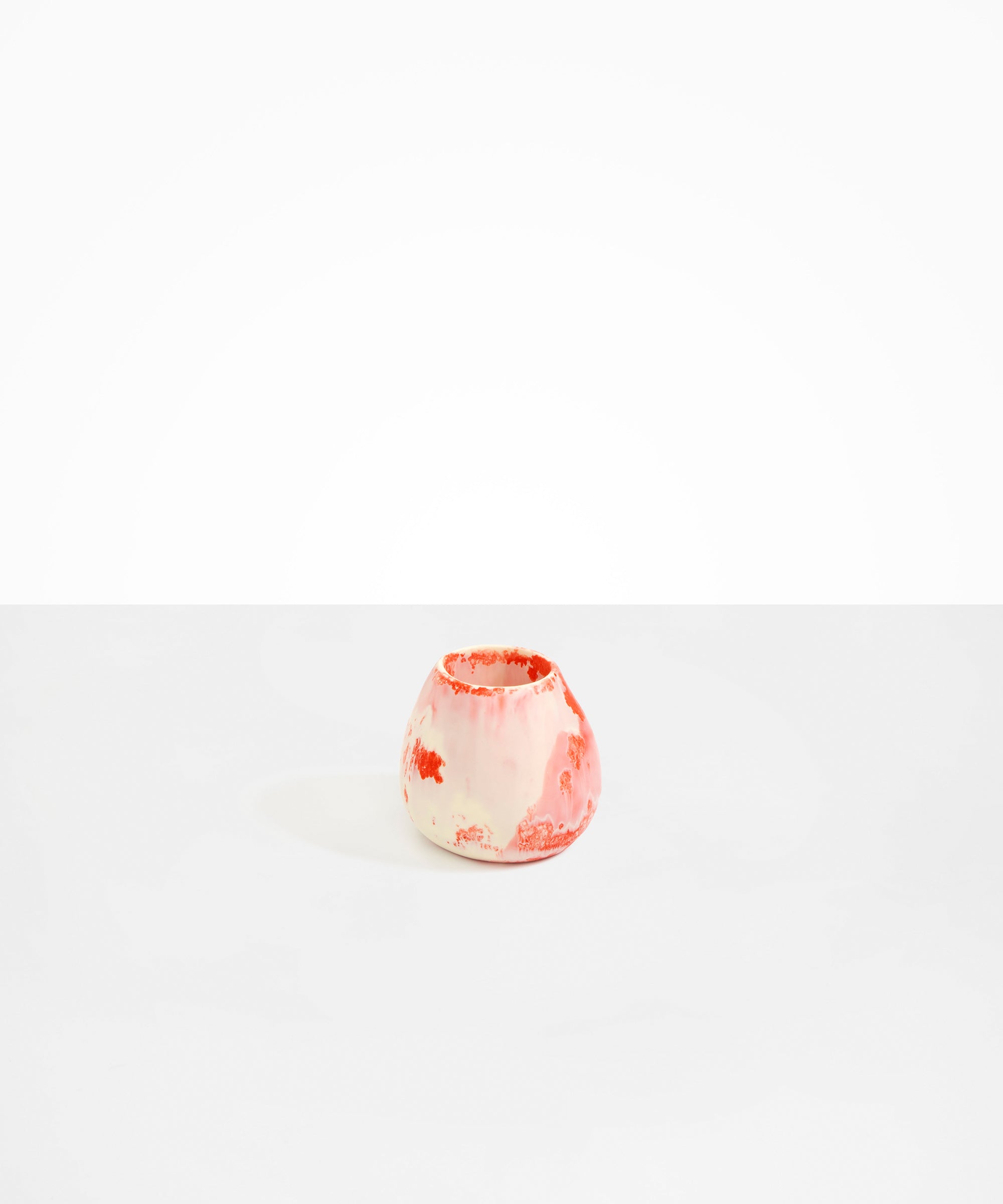 Dinosaur Designs Medium Volcanic Vase in Strawberry Colour resin..