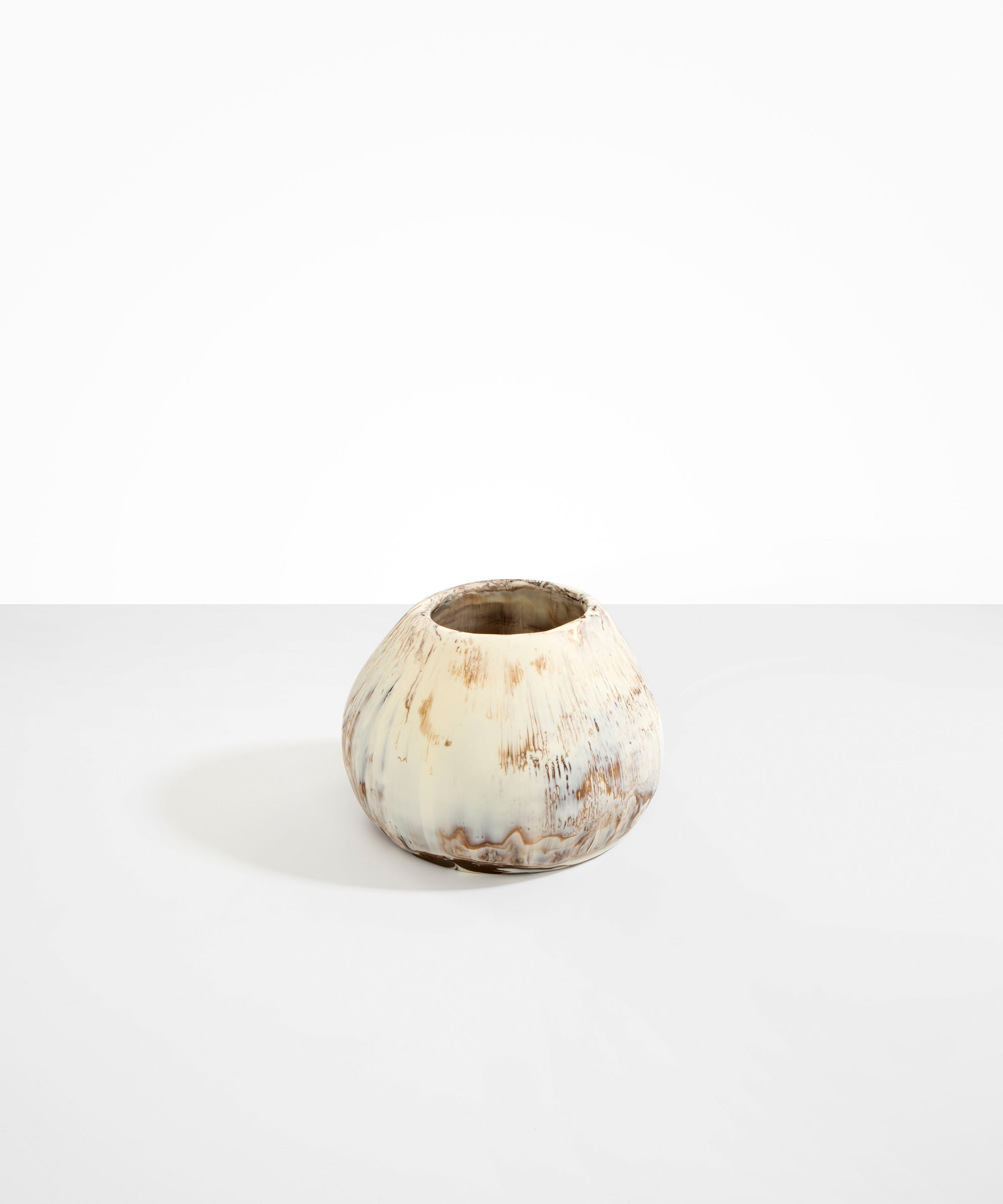 Dinosaur Designs Volcanic Vase in Cappuccino Colour resin..