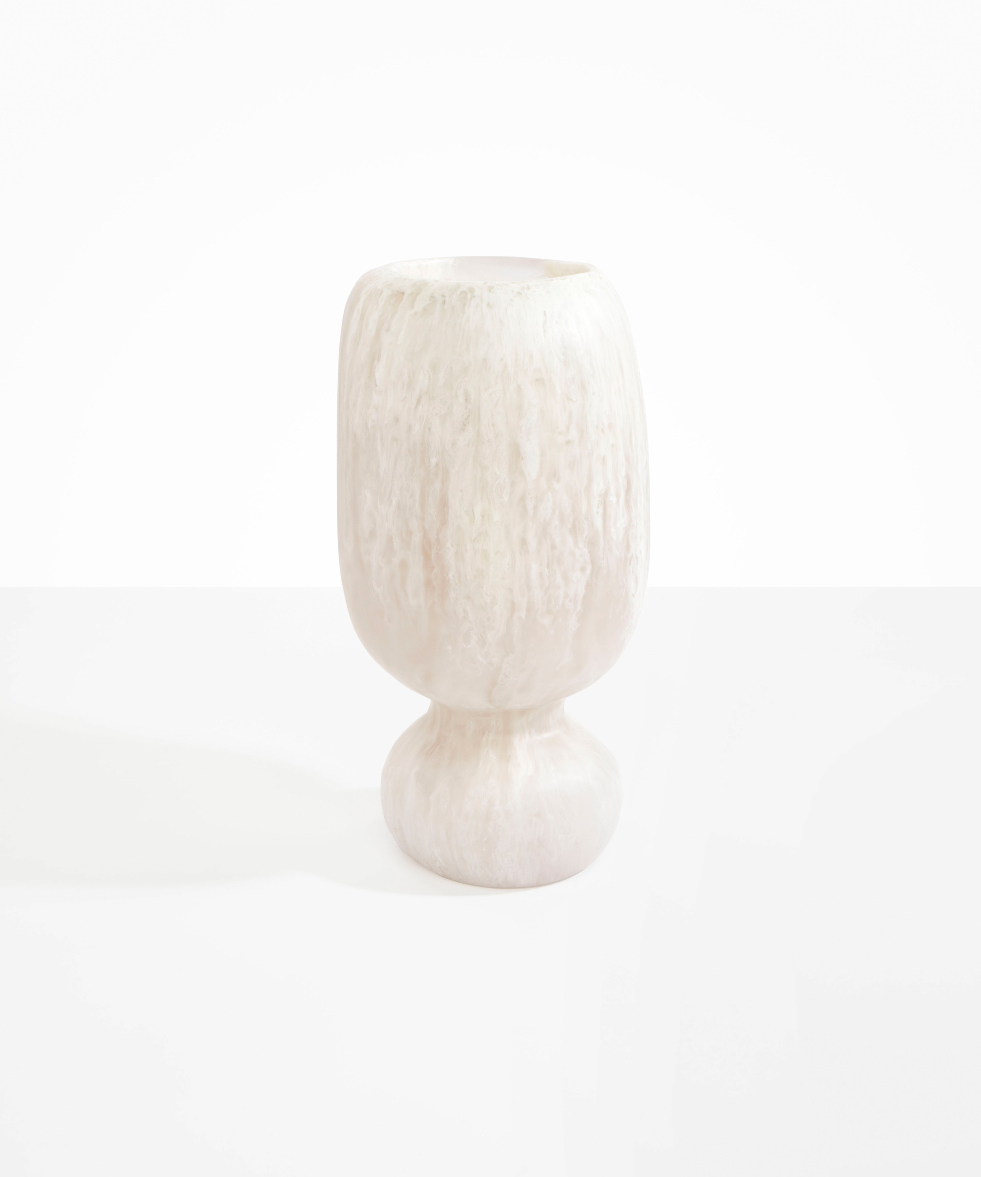 Dinosaur Designs Tall Rockpool Vase in Chalk Swirl Colour resin.