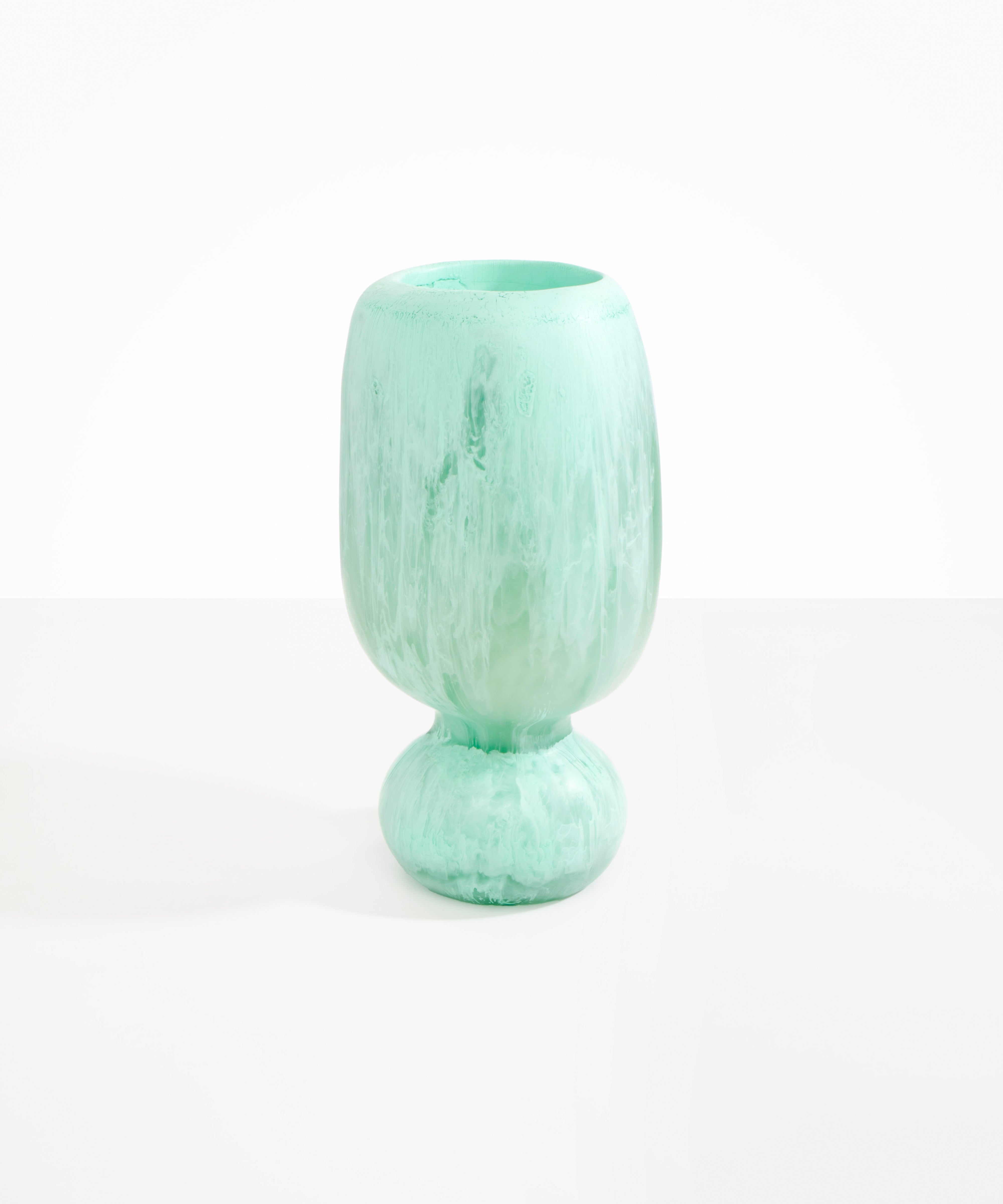 Dinosaur Designs Tall Rockpool Vase in Mint Colour resin.