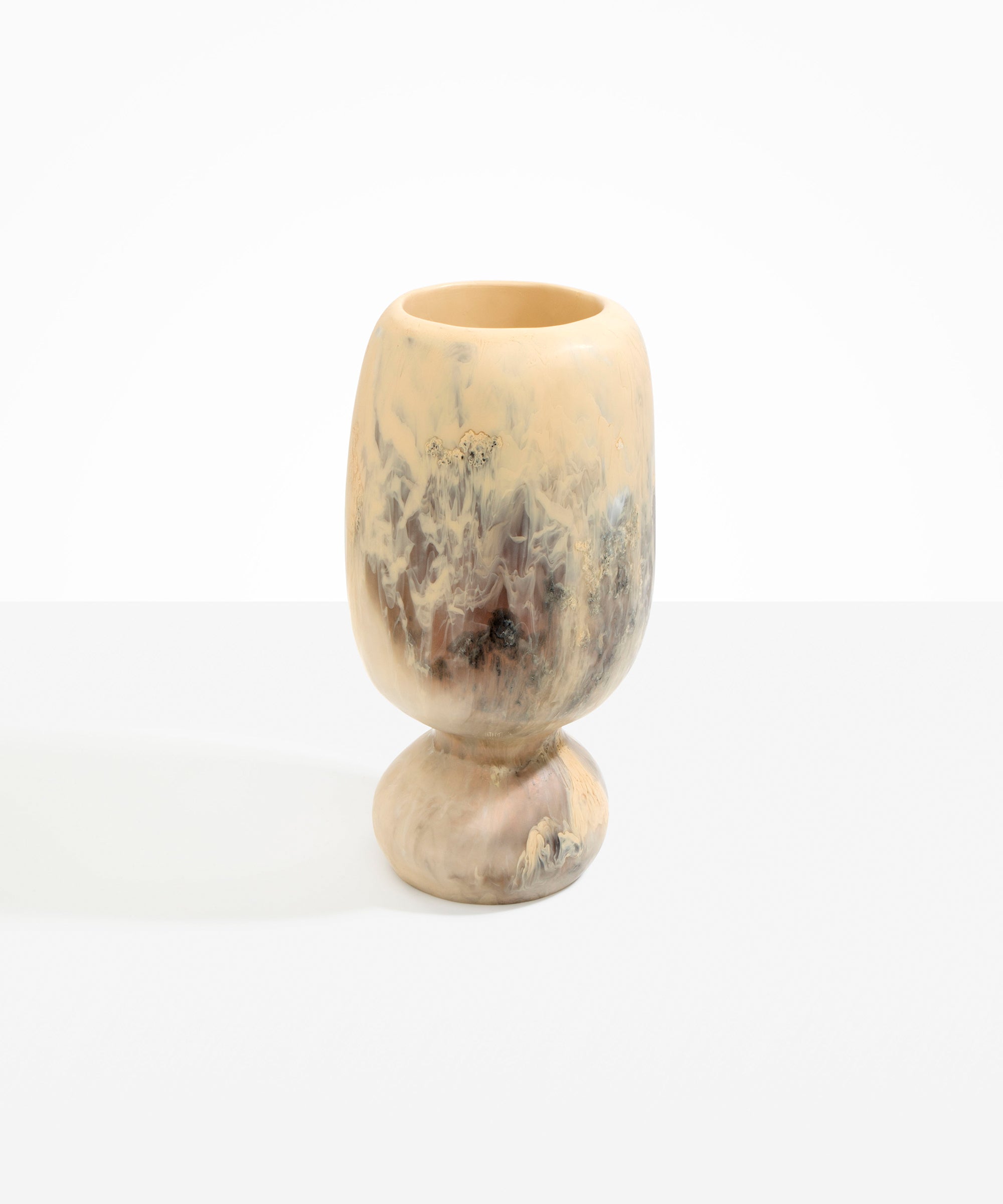 Dinosaur Designs Tall Rockpool Vase in Sandy Pearl Colour resin.