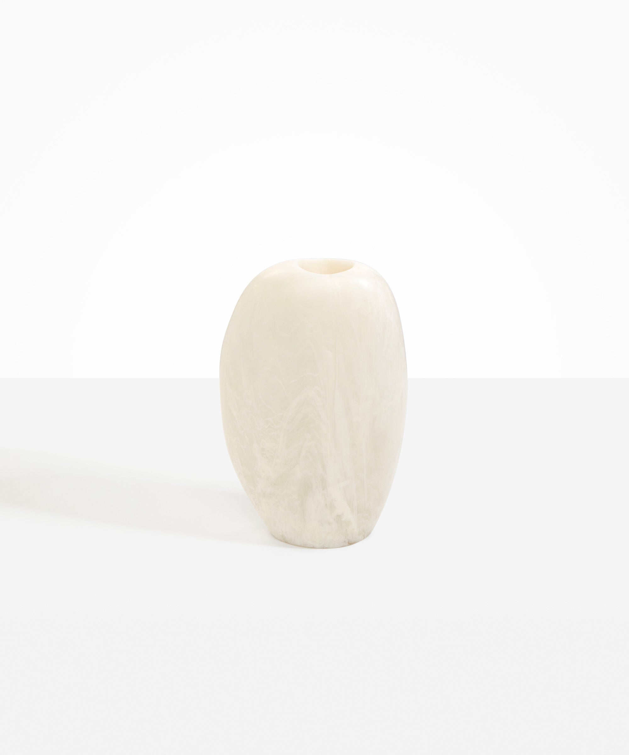 Dinosaur Designs Bold Skipping Stone Vase in Chalk Swirl color resin