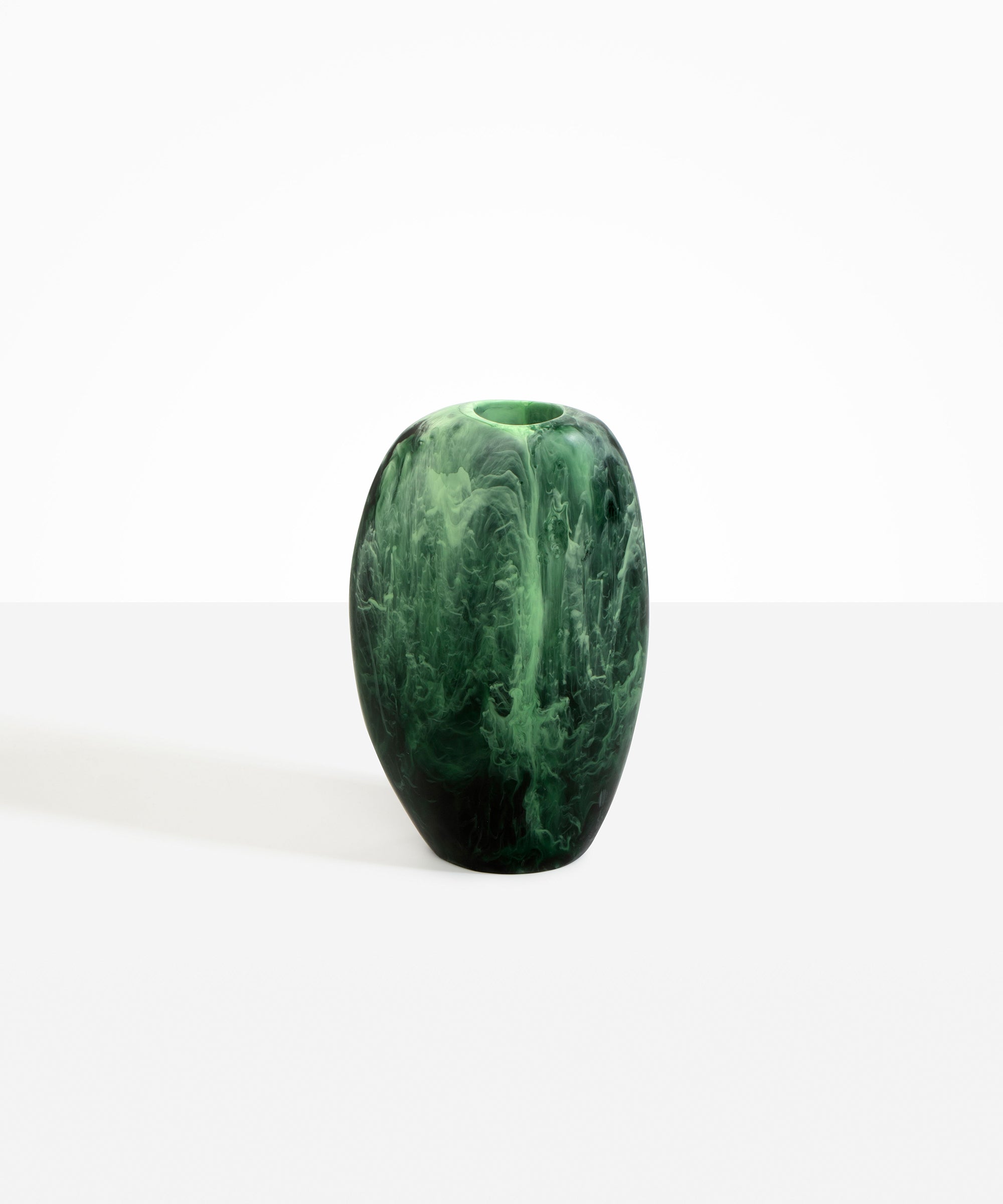 Dinosaur Designs Bold Skipping Stone Vase in Moss color resin