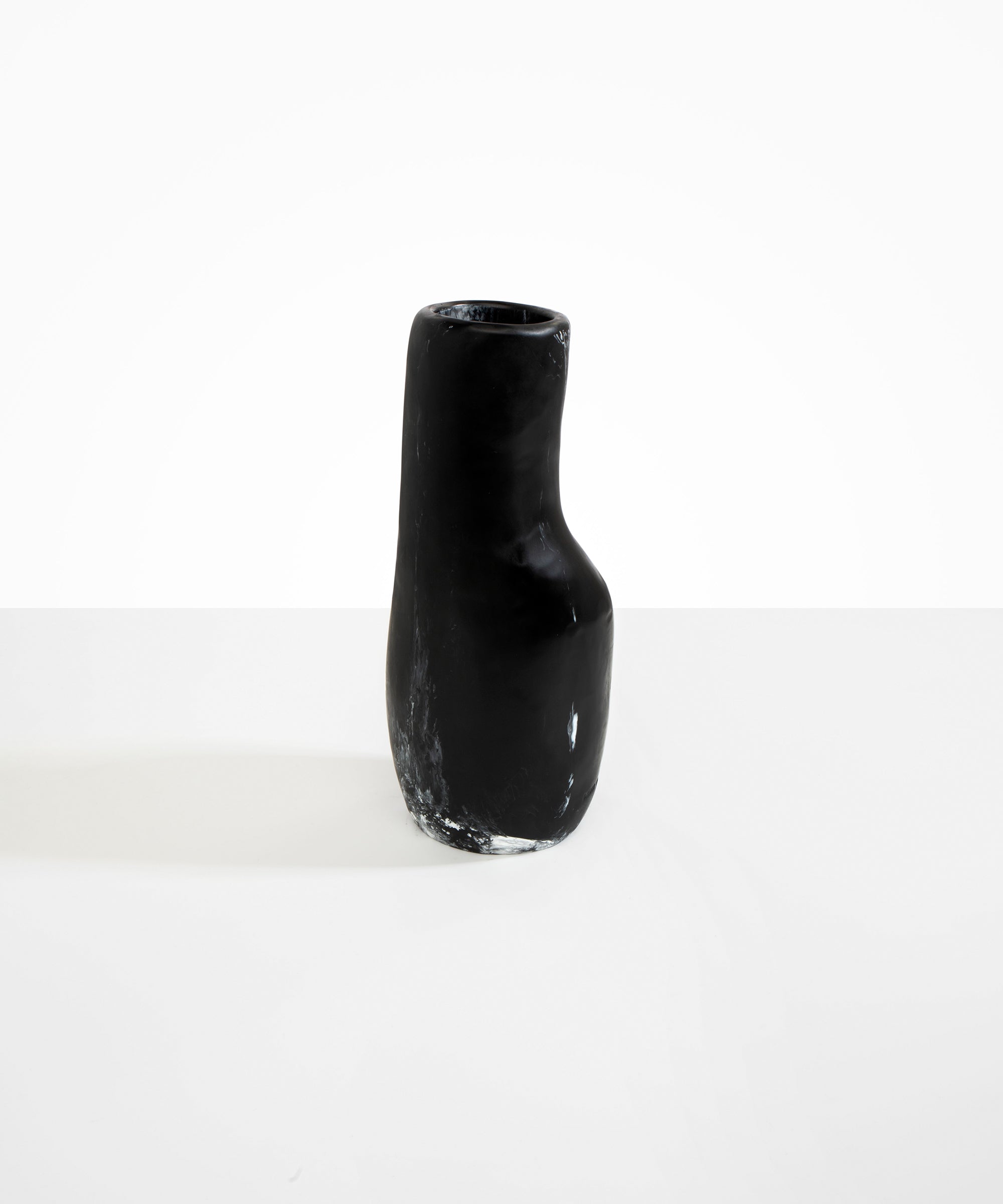 Dinosaur Designs Medium Studio Vase in Black Marble Colour resin.