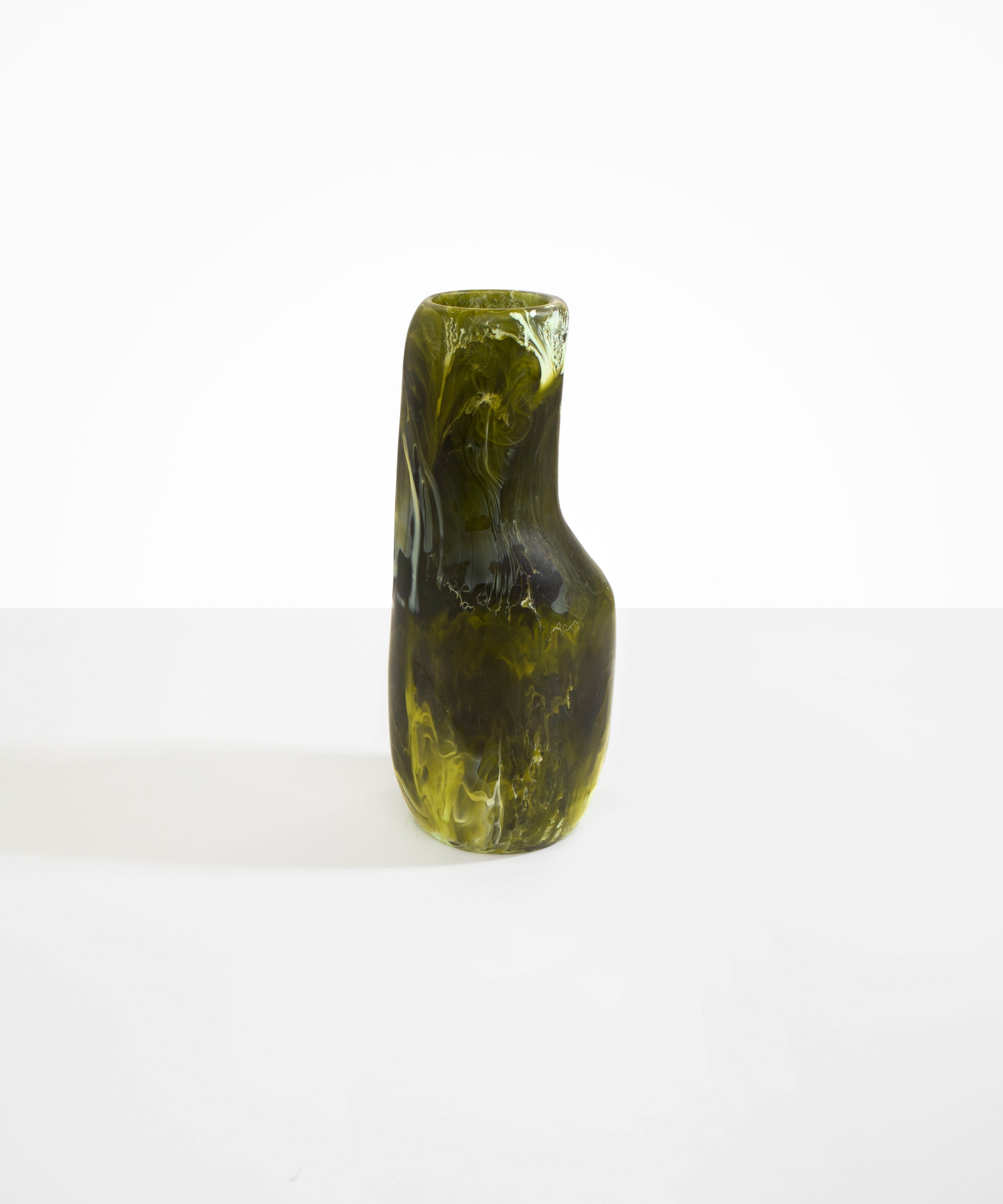 Dinosaur Designs Medium Studio Vase in Malachite Colour resin.