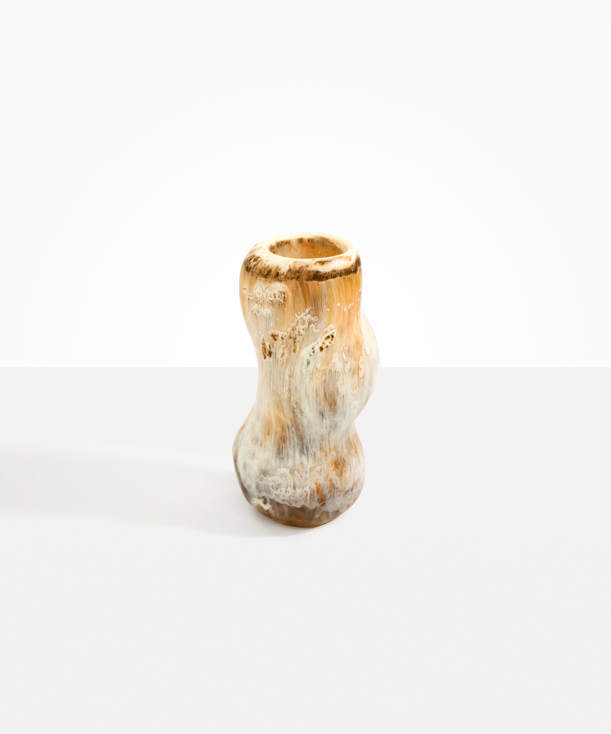 Dinosaur Designs Medium Valley Vase in Light Horn Colour resin..