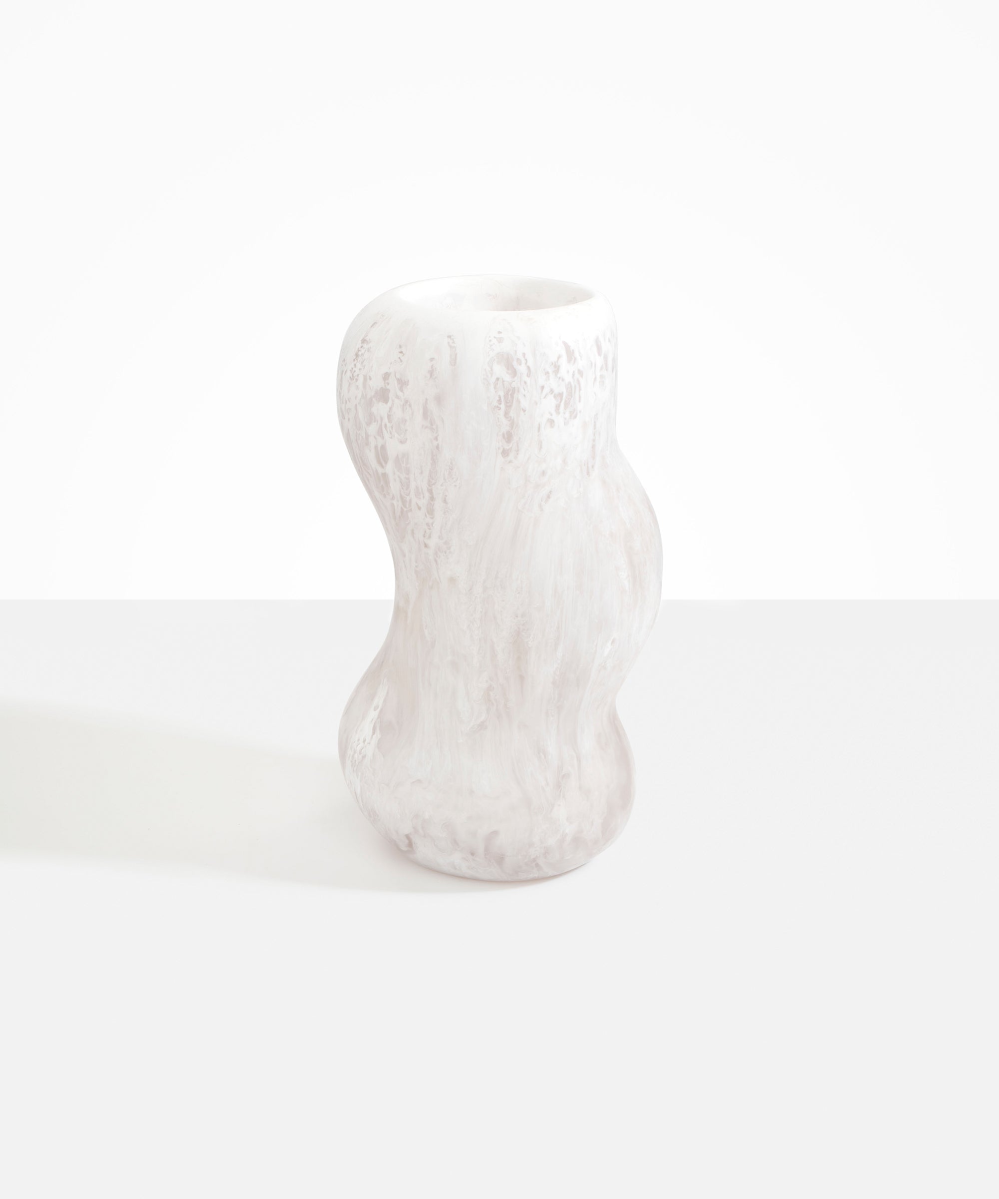 Dinosaur Designs Valley Vase in Snow Swirl Colour resin..